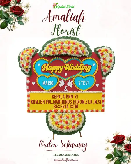 Papan Bunga Pernikahan Pinang Tunggal